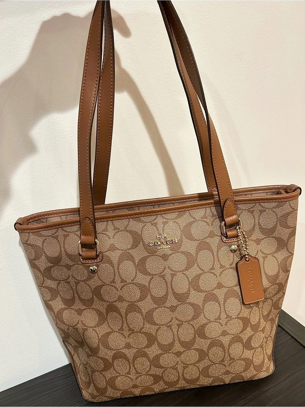 Coach Zip Top Tote in Signature Canvas Style# F58294